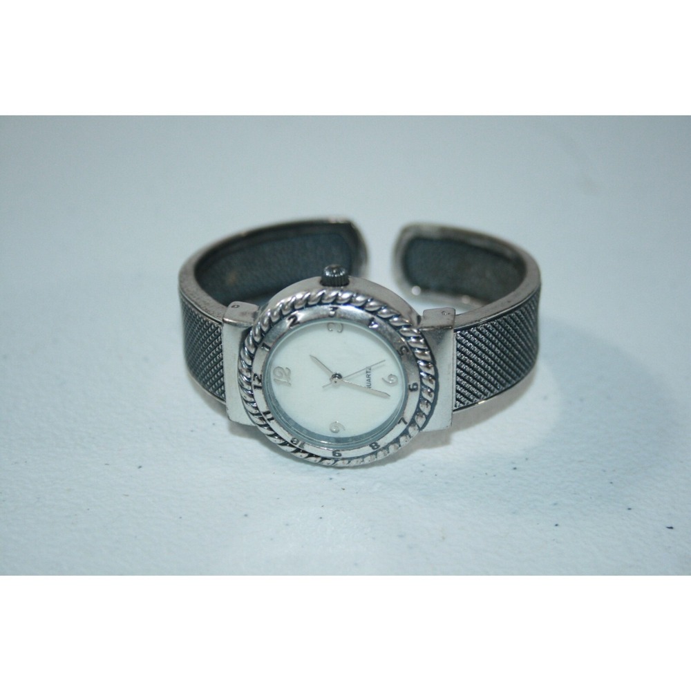 J Jill Women's Silver Analog Bangle Cuff Style Wrist Watch
